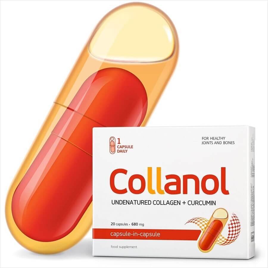Collanol collagene intatto, 4 confezioni da 20 capsule, 80 compresse - Articolazioni e ossa sane, Vitaslim
