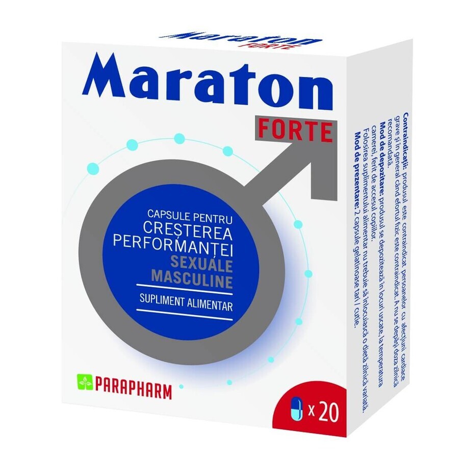 Maraton Forte, confezione da 4 o 20 capsule, Erezione e durata, Parapharm