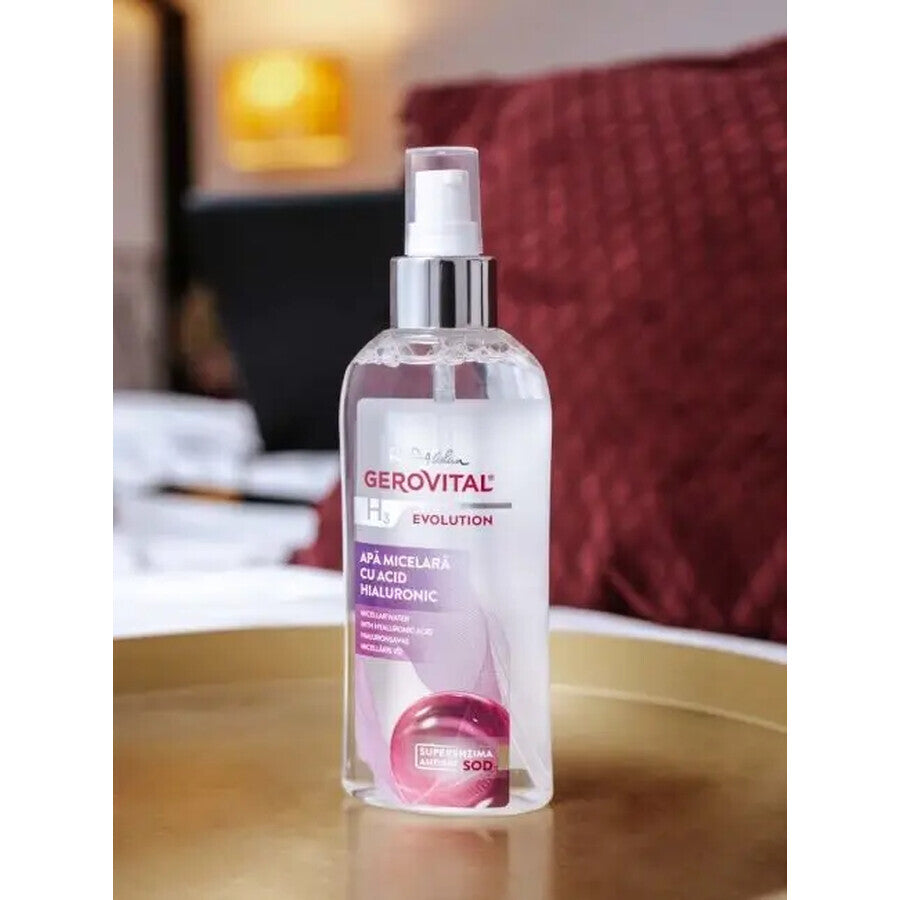 Acqua Micellare con Acido Ialuronico, Gerovital H3 Evolution, 150 ml, Farmec
