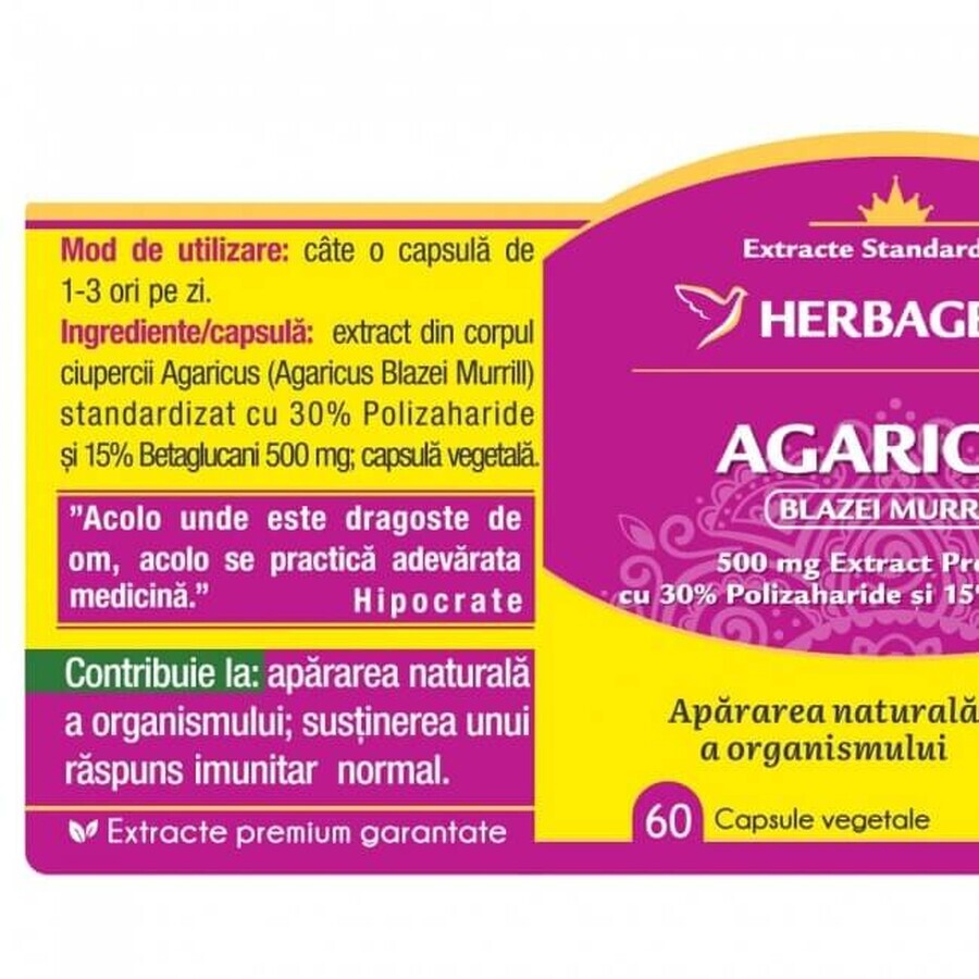 Agaricus x 60 cps Herbagetica