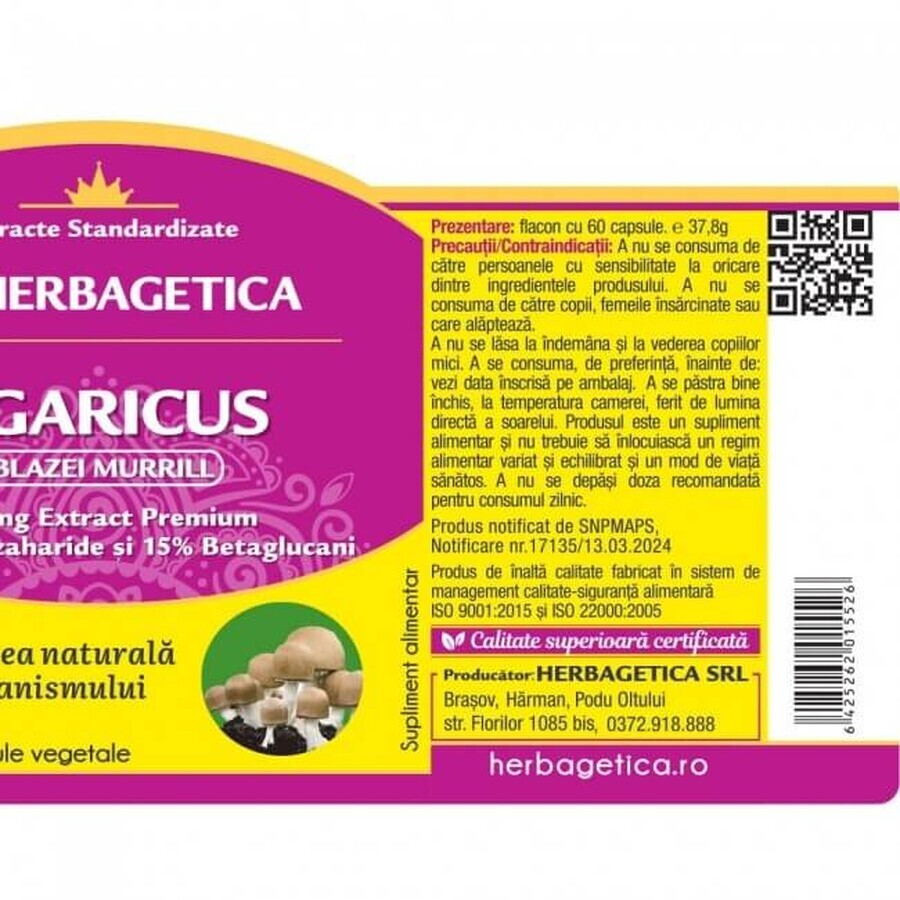 Agaricus x 60 cps Herbagetica