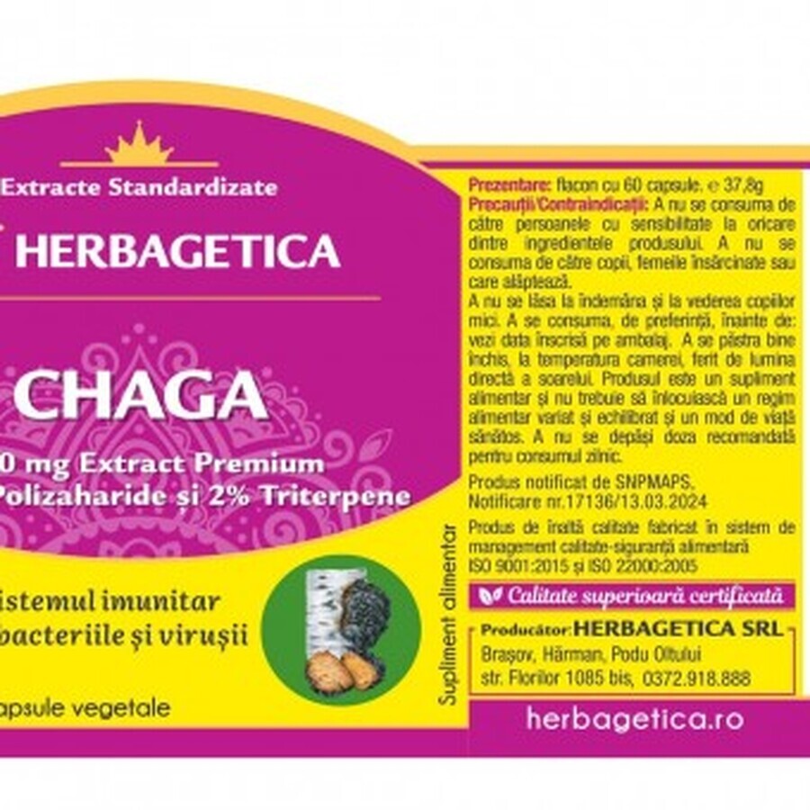 Chaga x 60cps, Herbagetica