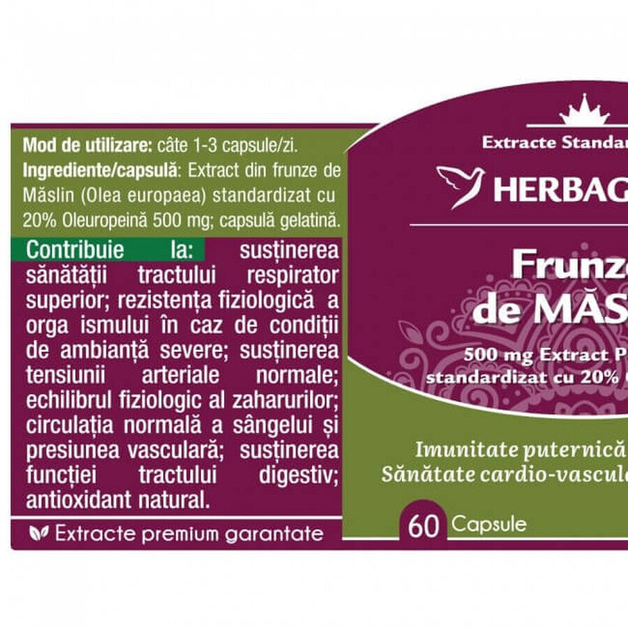 Foglie di Olivo x 60cps, Herbagetica