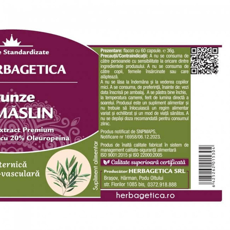 Foglie di Olivo x 60cps, Herbagetica