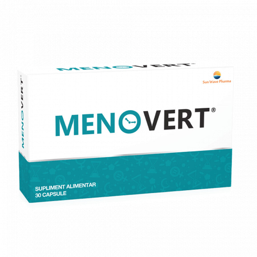 Menovert, 30 capsule, Riduce vampate di calore,insonnia,ansia,stress,stanchezza