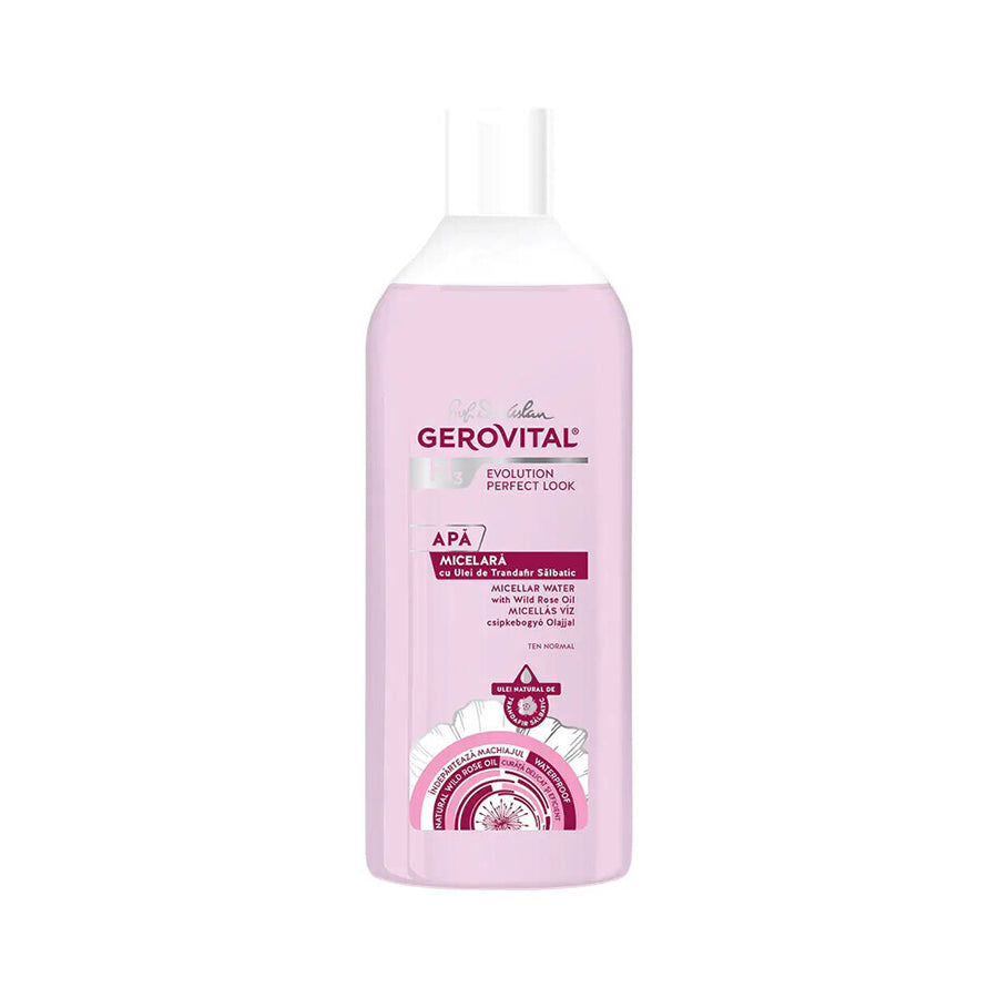 Acqua Micellare con Olio di Rosa Canina, Gerovital H3 Evolution Perfect Look, 400 ml, Farmec
