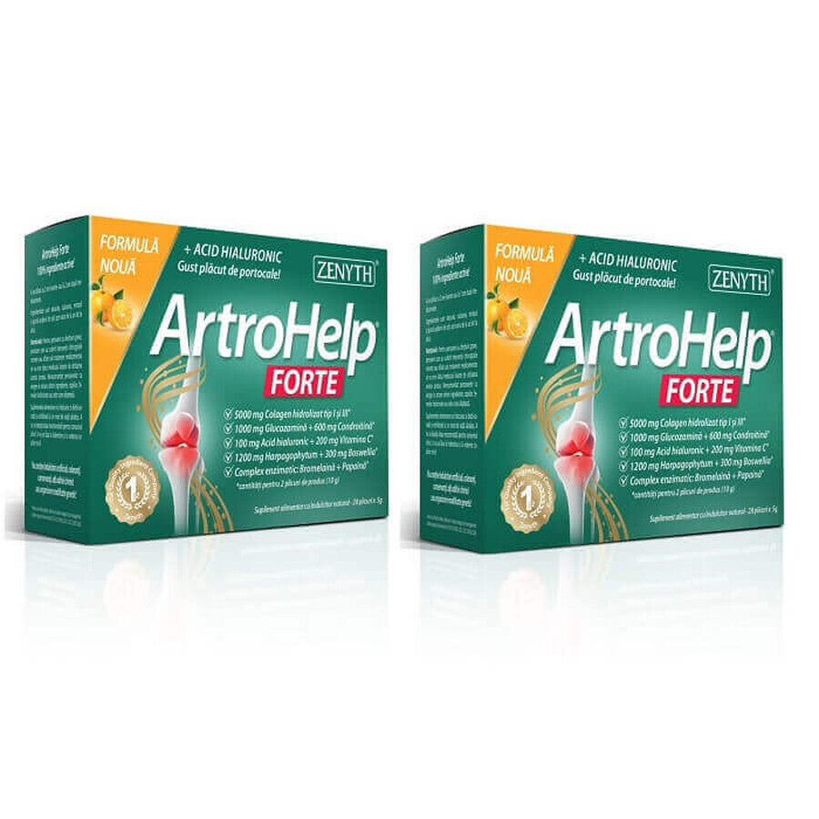 ArtroHelp Forte, confezione 28+14 bustine, Zenyth 100% naturale efficace difesa e rinforzo articolazioni ossa