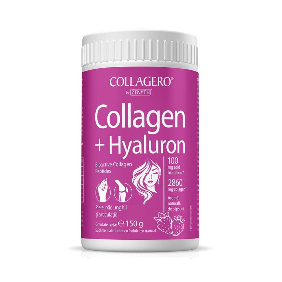 Collagene + Hyaluron al gusto di fragola, 150 g, Zenyth - 50 porzioni trattamento pelle capelli cartilagini