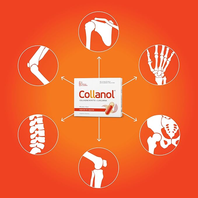Collanol collagene intatto, 4 confezioni da 20 capsule, 80 compresse - Articolazioni e ossa sane, Vitaslim