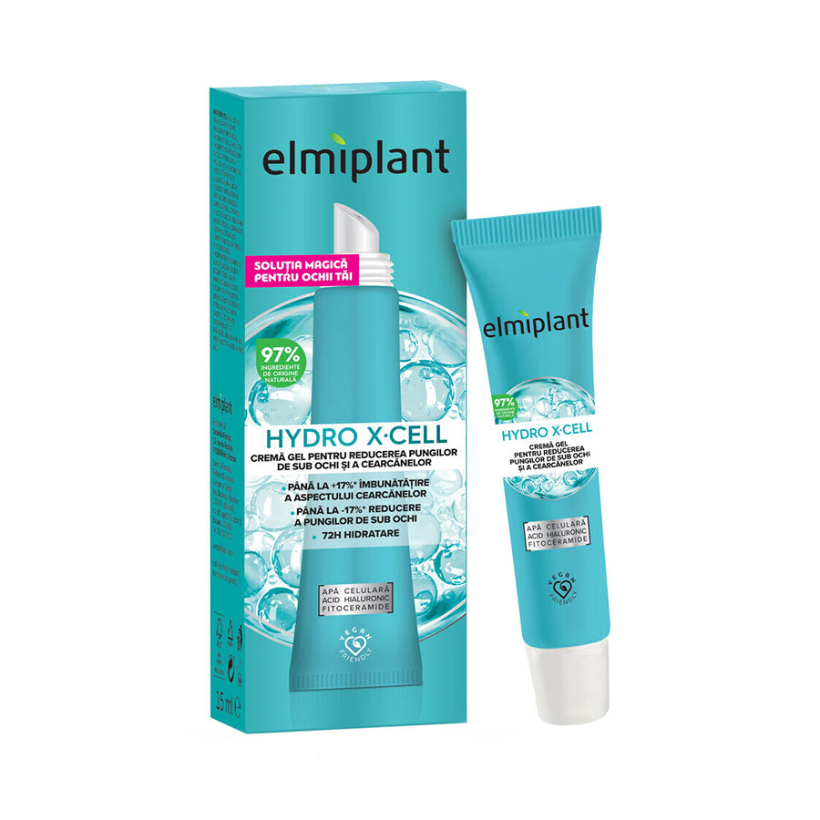 Crema-gel contorno occhi Hydro X-Cell, 15 ml, Elmiplant - nuova formula fitoceramidi, caffeina tetrapeptide