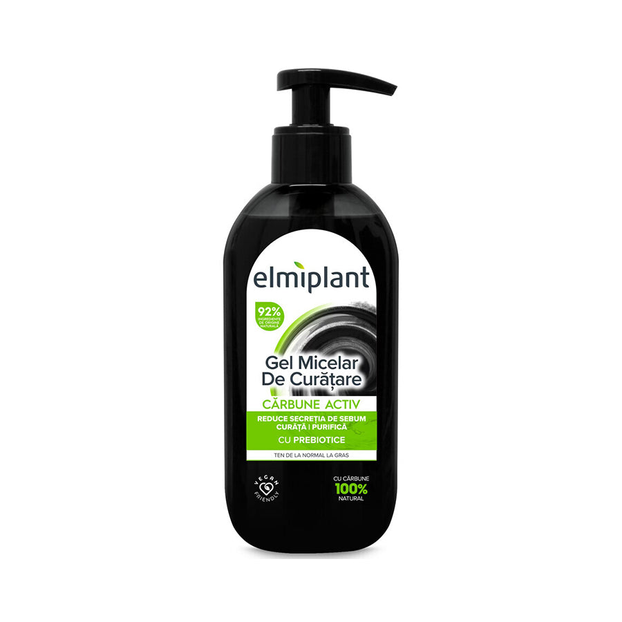 Gel detergente micellare con carbone per pelli normali-grasse Detox, 200 ml, Elmiplant