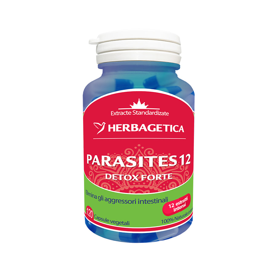 Parasites 12 Detox Forte, Herbagetica-Stop vermi intestinali, disintossicante, antinfiammatorio, antiossidante.