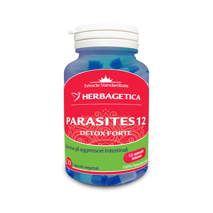 Parasites 12 Detox Forte, Herbagetica-Stop vermi intestinali, disintossicante, antinfiammatorio, antiossidante.