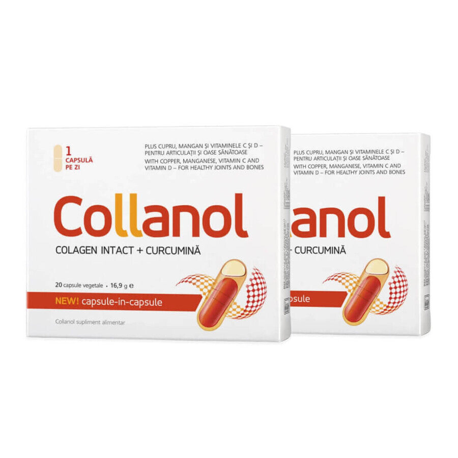 Collanol collagene intatto, confezioni da 20 capsule, Articolazioni e ossa sane, Vitaslim