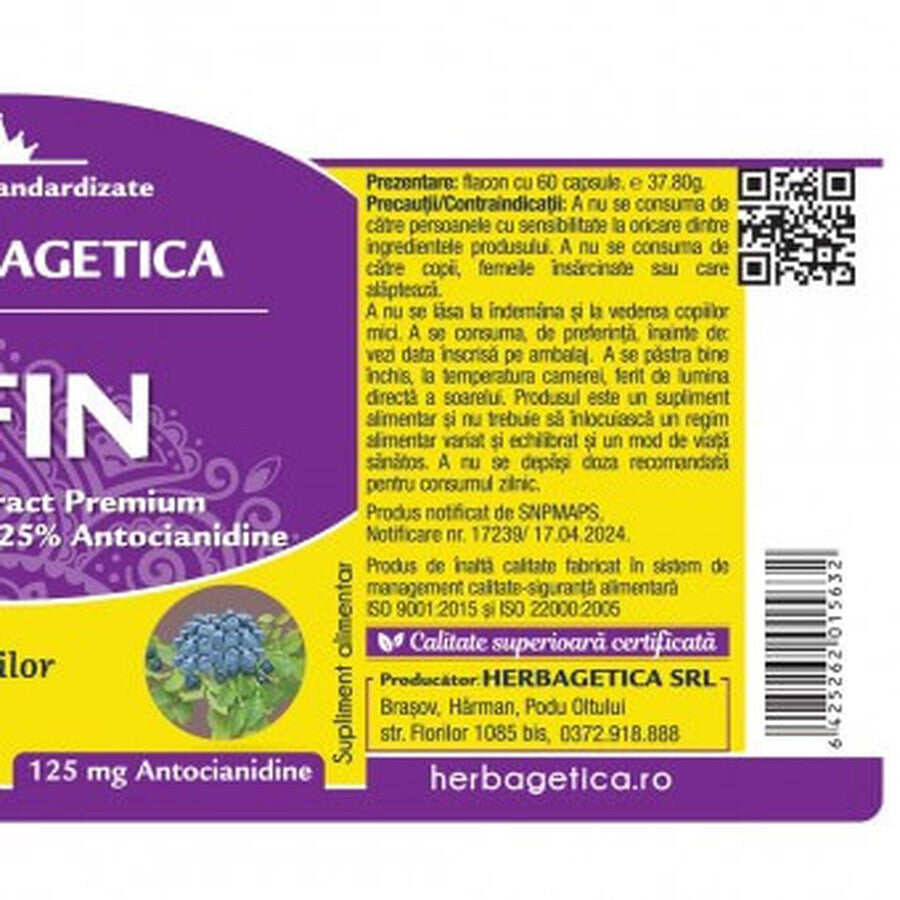 Vitamine al mirtillo x 60 cps Herbagetica