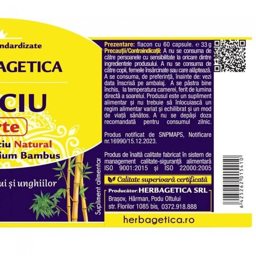 Siliciu Forte x 60cps, Herbagetica
