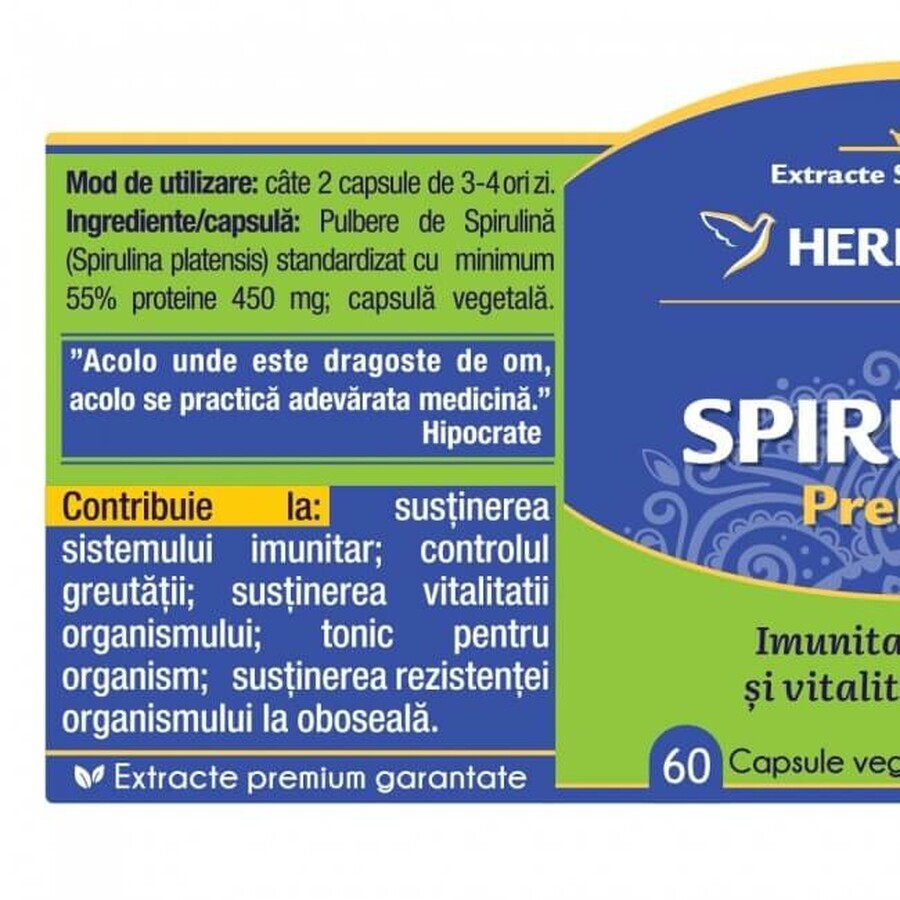 Spirulina x 60cps, Herbagetica