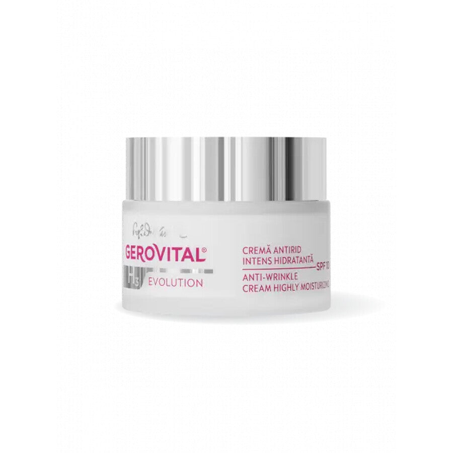 Crema Antirughe Intensamente Idratante con SFP 10, Gerovital H3 Evolution, 50 ml, Farmec