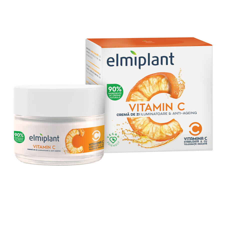 Crema giorno Illuminante e Antietà alla vitamina C, 50 ml, Elmiplant