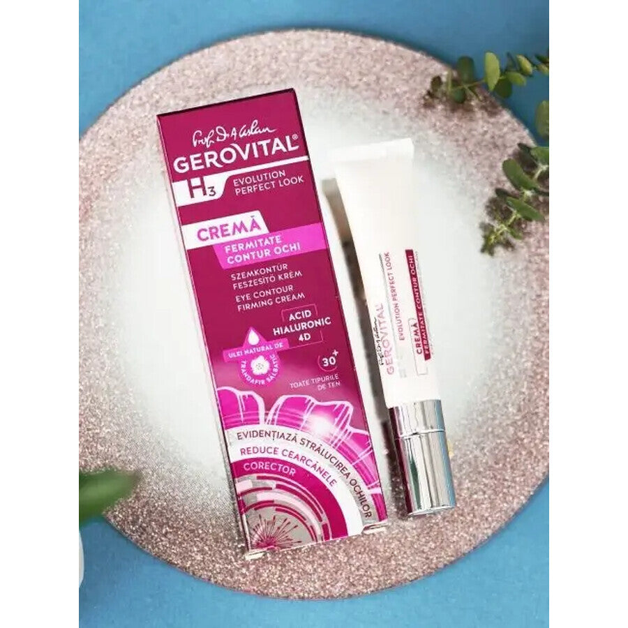Crema Fermezza Contorno Occhi, Gerovital H3 Evolution Perfect Look, 15 ml, Farmec
