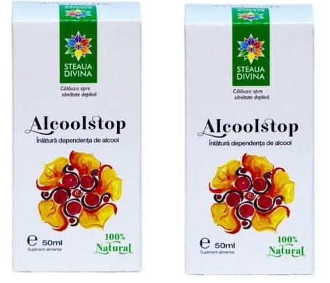 Alcool STOP 50 ml, Steaua Divina, il piu' efficace contro dipendenza da alcool