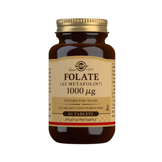 Acido folico Folato 1000 ug, 60 compresse, Solgar