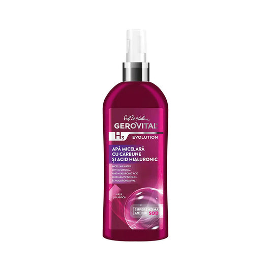 Acqua Micellare con Carbone e Acido Ialuronico, Gerovital H3 Evolution, 150 ml, Farmec