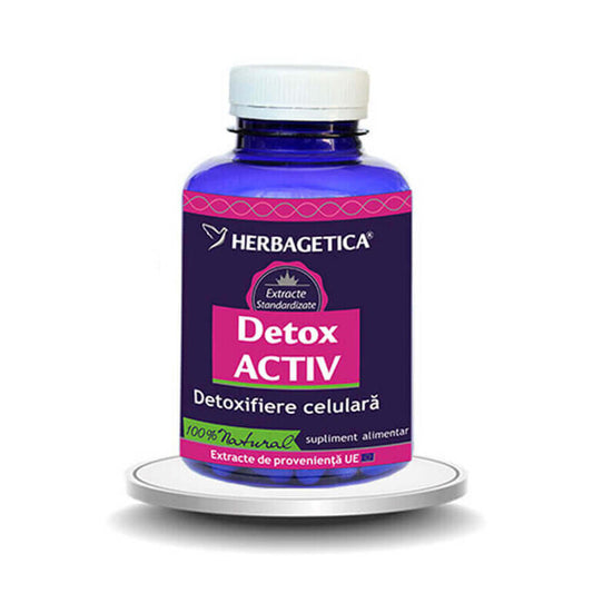 Active Detox, 120 capsule Herbagetica-Regolarizza tratto intestinale, sostiene colesterolo e glicemia