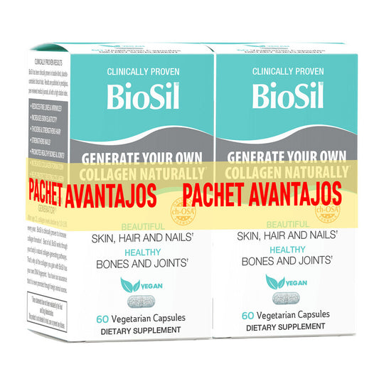 Biosil Pacchetto Generatore avanzato di collagene, 2 x 60 cps - Elasticità pelle antiage rughe safe capelli unghie