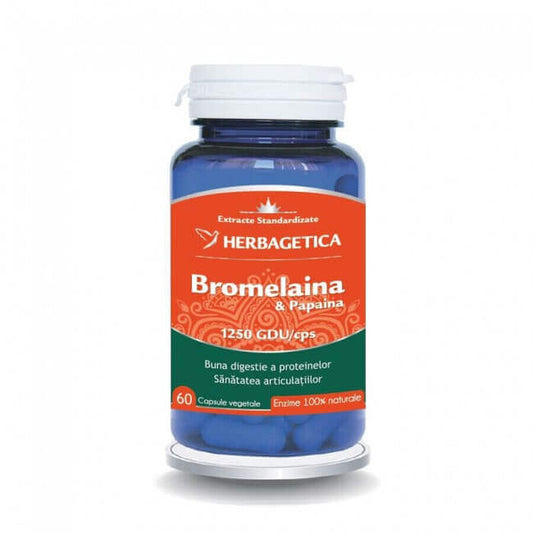 Bromelina e Papaina, 60 capsule Herbagetica