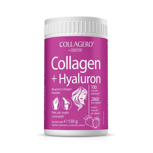 Collagene + Hyaluron al gusto di fragola, 150 g, Zenyth  -            50 porzioni trattamento pelle capelli cartilagini