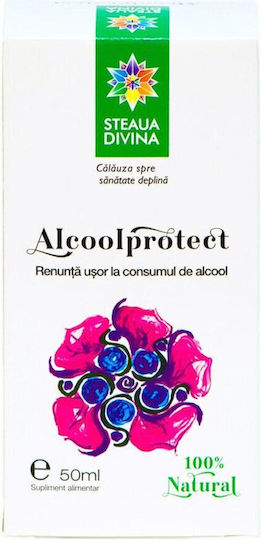 Alcool Protect Steaua Divina 50 ml, protettore, purificatore epatico, sedativo e stimolante digestivo