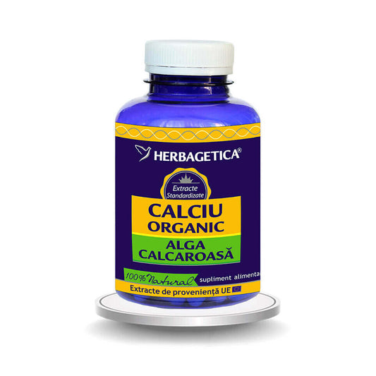 Calcio organico con alghe calcaree, 120 capsule Herbagetica