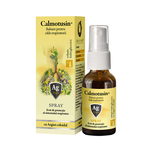 Calmotusin con argento colloidale senza alcool spray, 20 ml, Dacia Plant