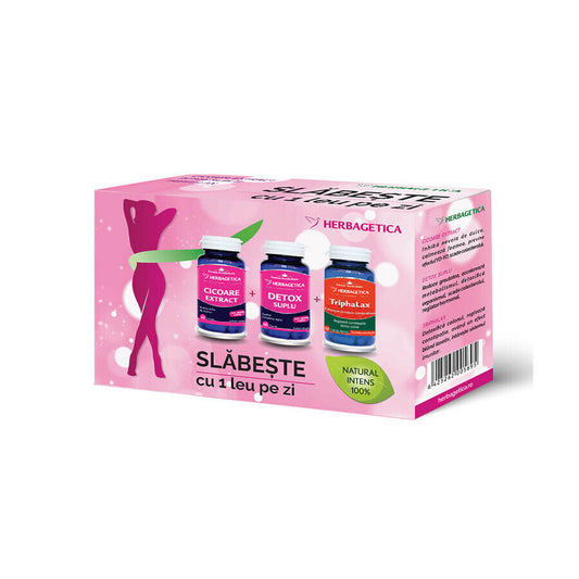 Confezione Cicoria 60 capsule + Detox Suplu 60 capsule + Triphalax 60 capsule Herbagetica