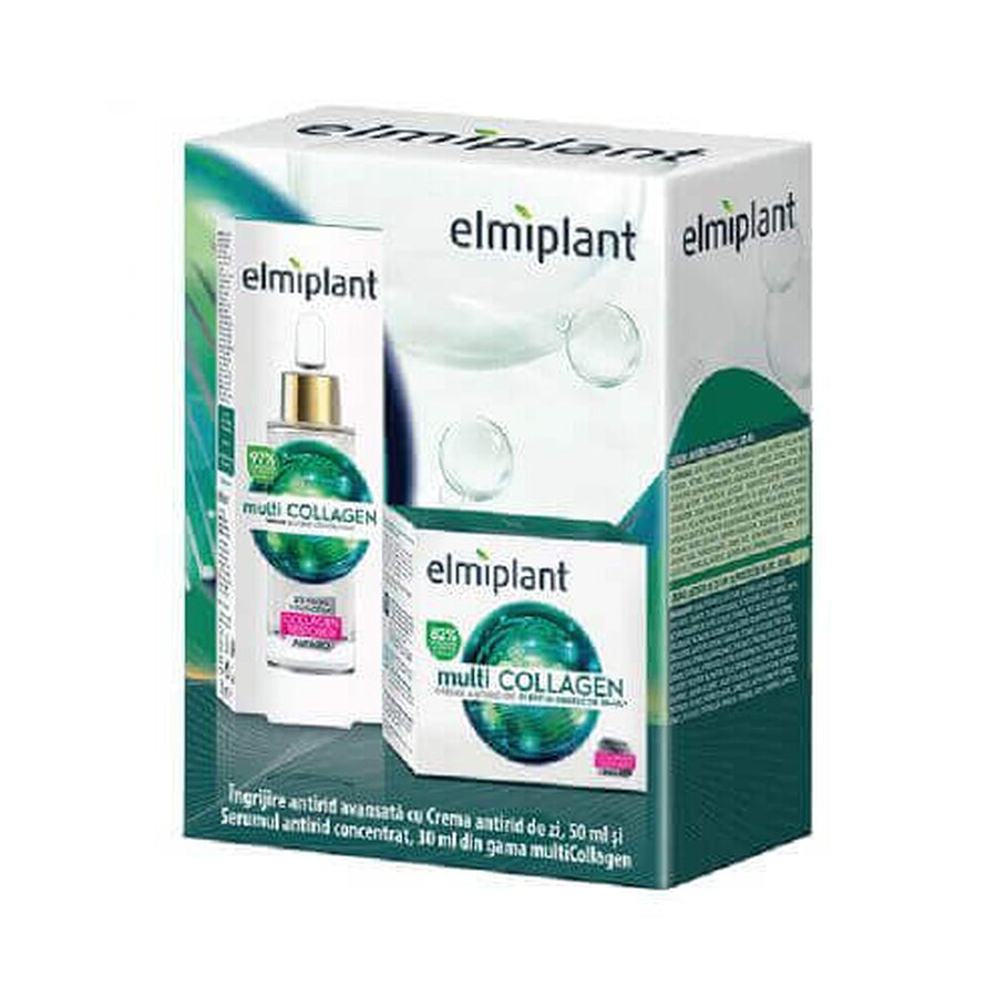 Confezione crema giorno multicollagene + siero, 50 ml + 30 ml, Elmiplant