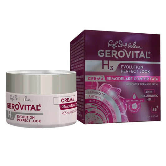 Crema Rimodellamento Contorno Viso, Gerovital H3 Evolution Perfect Look, 50 ml, Farmec