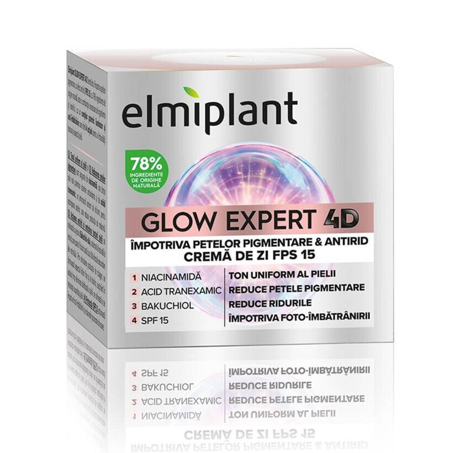 Crema giorno Glow Expert 4D, 50 ml, Elmiplant