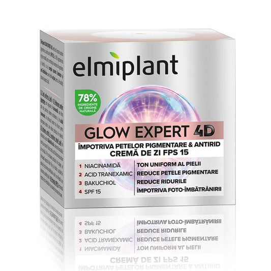 Crema giorno Glow Expert 4D, 50 ml, Elmiplant