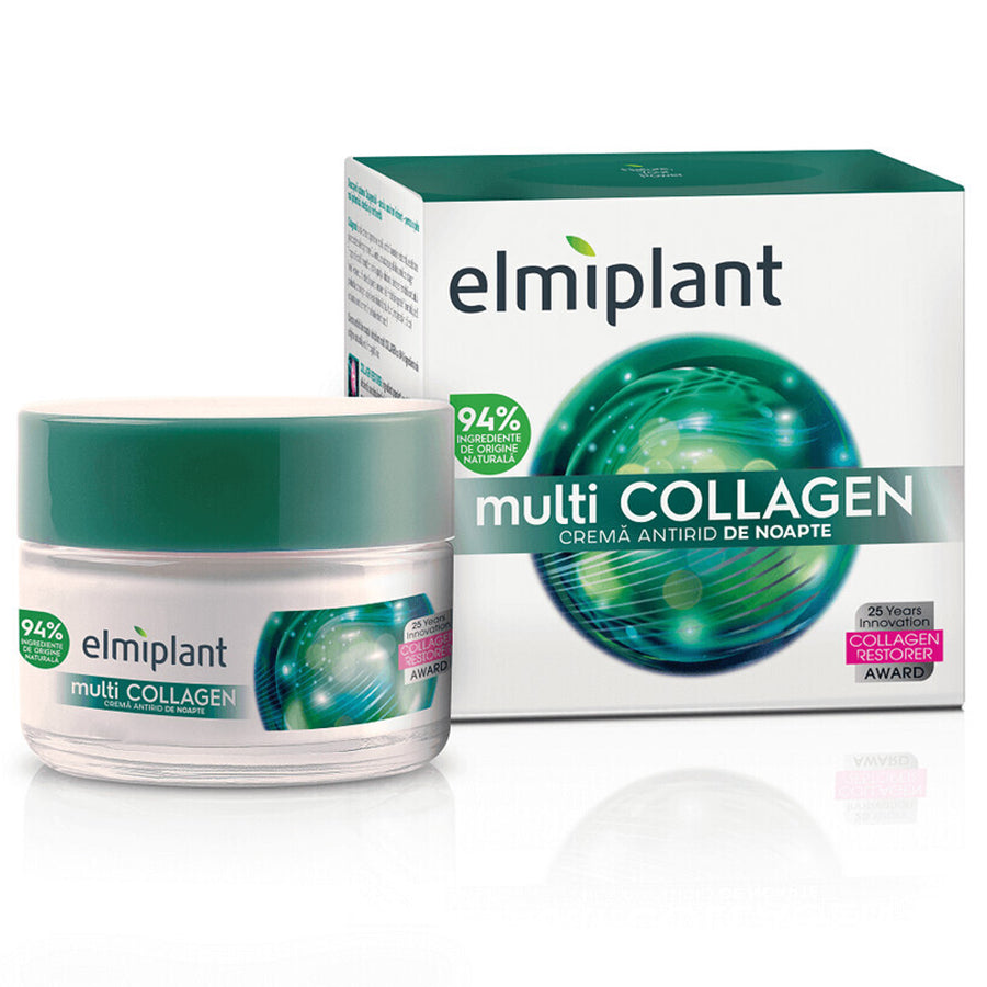 Crema notte antirughe Multi Collagen, 50 ml, Elmiplant