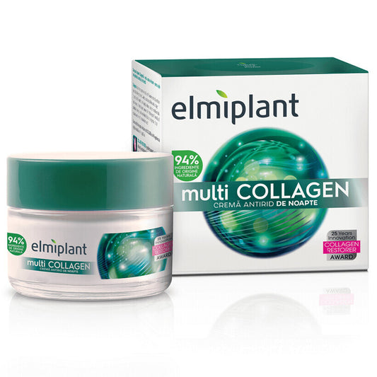 Crema notte antirughe Multi Collagen, 50 ml, Elmiplant