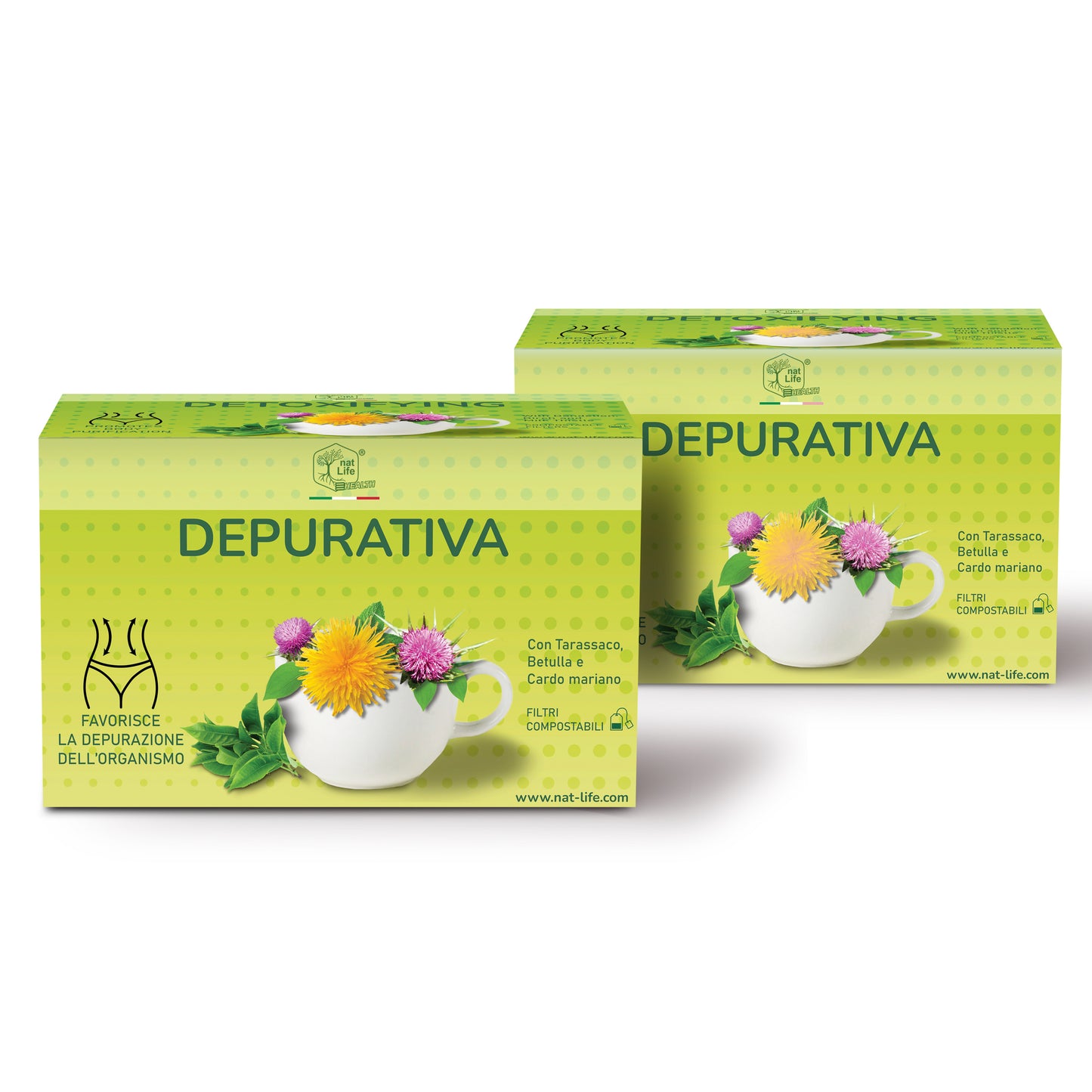 Tisana Depurativa Naturale con Tarassaco, Betulla e Cardo Mariano | Drenante e Purificante per Fegato e Intestino | Erbe Officinali in Filtri Compostabili 100% Naturale