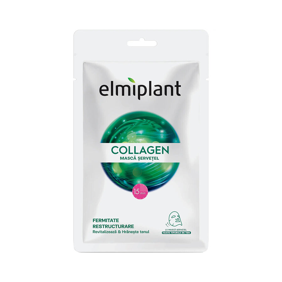 Maschera in tessuto per tutti i tipi di pelle Collagen, 20 ml, Elmiplant 1 PZ
