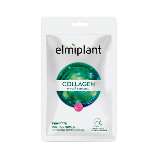 Maschera in tessuto per tutti i tipi di pelle Collagen, 20 ml, Elmiplant 1 PZ