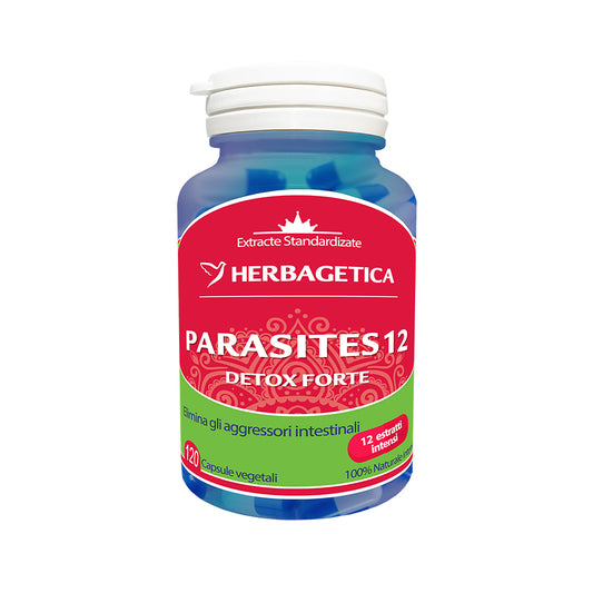Parasites 12 Detox Forte, Herbagetica-Stop vermi intestinali, disintossicante, antinfiammatorio, antiossidante.