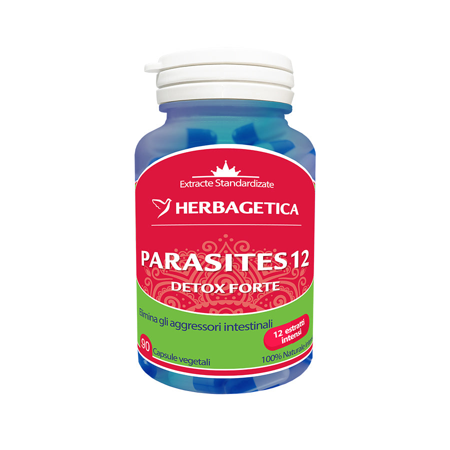 Parasites 12 Detox Forte, Herbagetica-Stop vermi intestinali, disintossicante, antinfiammatorio, antiossidante.