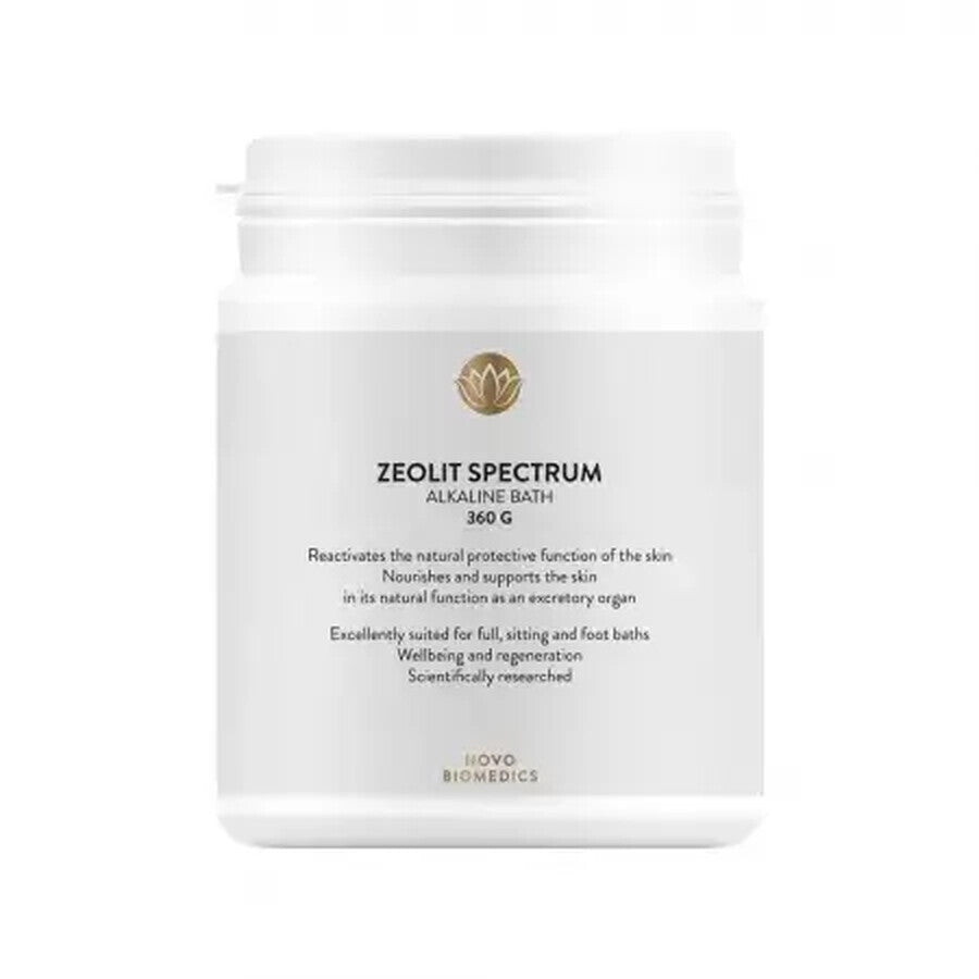 Sale da bagno alcalino Zeolit Spectrum, 360 g, Novo Biomedics                    Purifica e nutre la tua pelle in modo naturale