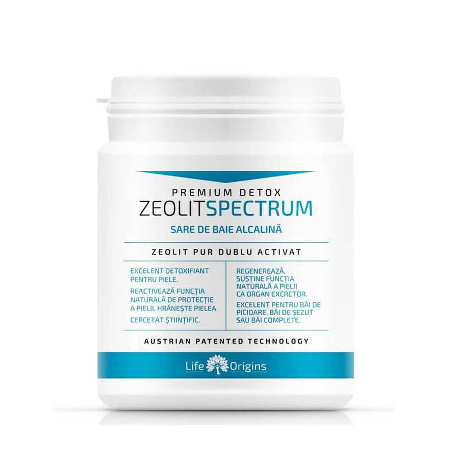 Sale da bagno alcalino Zeolit Spectrum, 360 g, Novo Biomedics                    Purifica e nutre la tua pelle in modo naturale