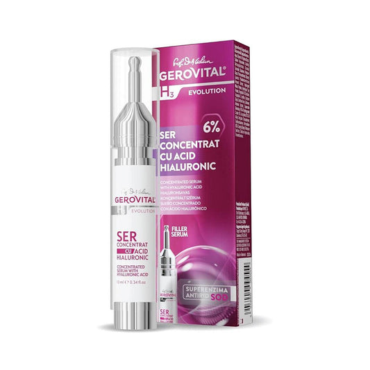 Siero Concentrato con 6% Acido Ialuronico, Gerovital H3 Evolution, 10 ml, Farmec