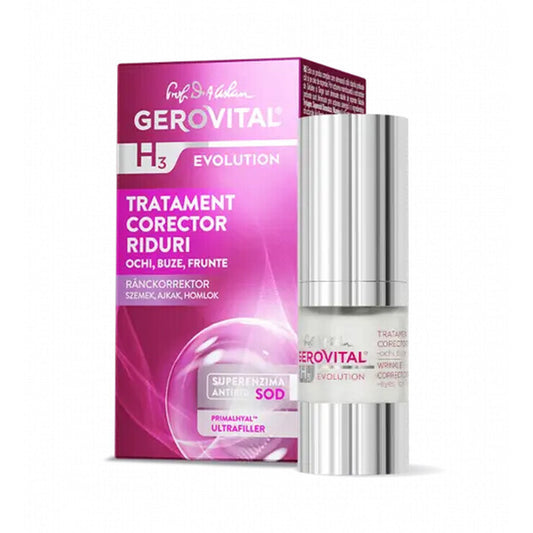 Trattamento Correttore Rughe – Occhi, Labbra, Fronte, Gerovital H3 Evolution, 15 ml, Farmec